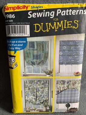 Simplicity Shades Window Treatment Sewing Pattern 9986 - Uncut